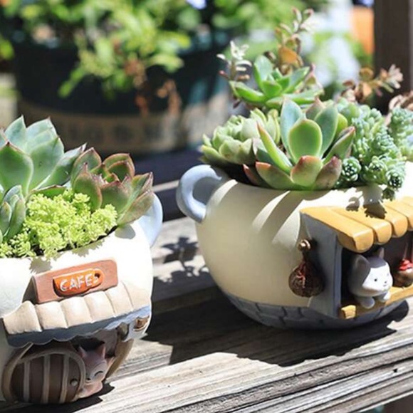 🌿 1 pc Creative Cartoon Cute Pet Shaped Resin Flower Pot 🪴 - Picture 3 of 7